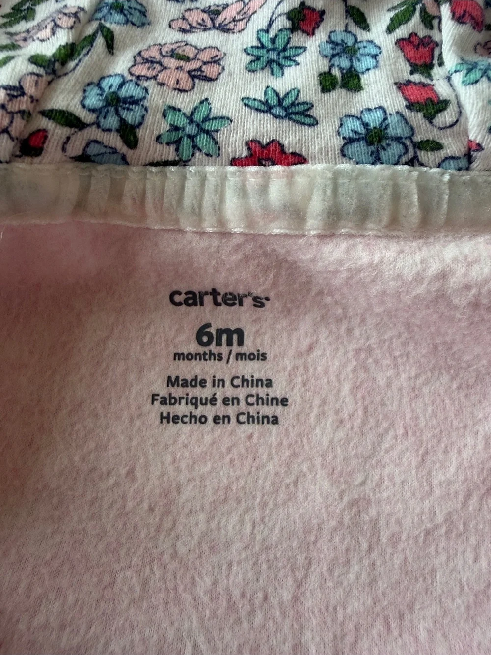 Carter's Baby Girl Pink Fleece Hooded Romper One Piece Cozy Outfit Bear Detail